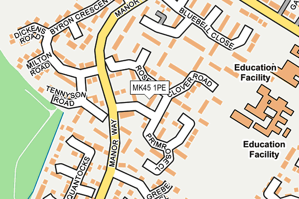 MK45 1PE map - OS OpenMap – Local (Ordnance Survey)