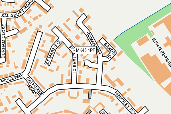 MK45 1PF map - OS OpenMap – Local (Ordnance Survey)