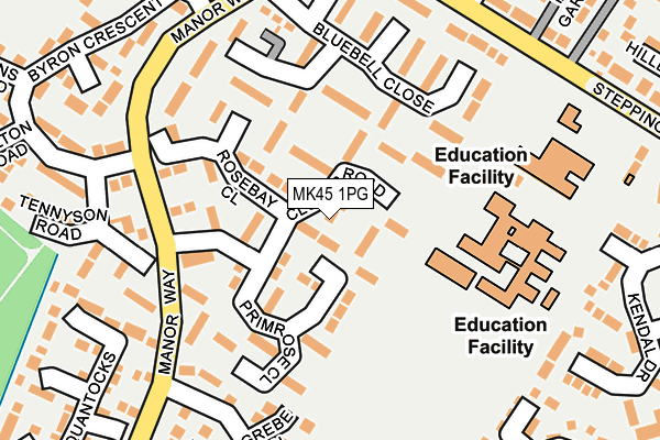 MK45 1PG map - OS OpenMap – Local (Ordnance Survey)