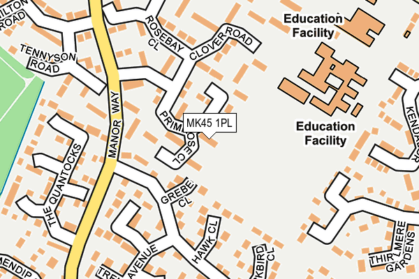 MK45 1PL map - OS OpenMap – Local (Ordnance Survey)