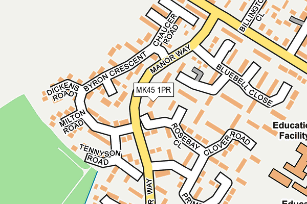 MK45 1PR map - OS OpenMap – Local (Ordnance Survey)