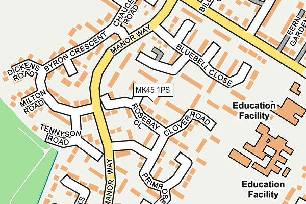 MK45 1PS map - OS OpenMap – Local (Ordnance Survey)