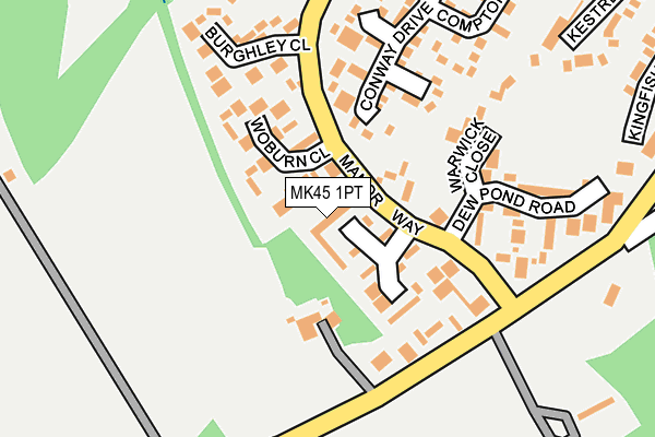 MK45 1PT map - OS OpenMap – Local (Ordnance Survey)
