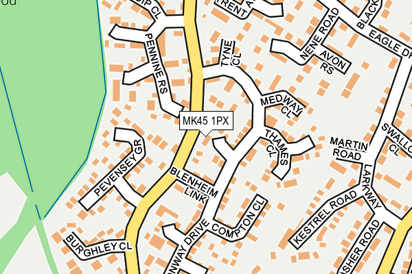 MK45 1PX map - OS OpenMap – Local (Ordnance Survey)