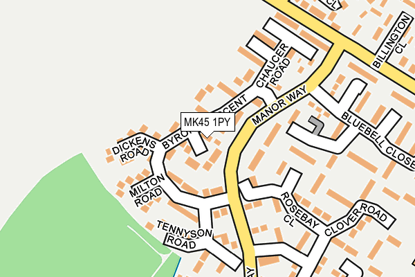 MK45 1PY map - OS OpenMap – Local (Ordnance Survey)