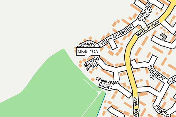 MK45 1QA map - OS OpenMap – Local (Ordnance Survey)