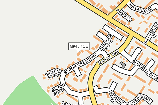 MK45 1QE map - OS OpenMap – Local (Ordnance Survey)