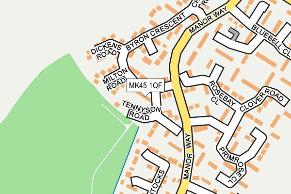 MK45 1QF map - OS OpenMap – Local (Ordnance Survey)