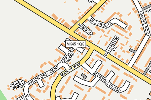 MK45 1QG map - OS OpenMap – Local (Ordnance Survey)