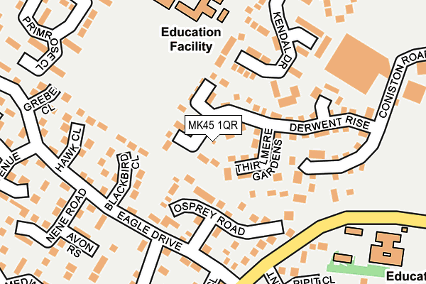 MK45 1QR map - OS OpenMap – Local (Ordnance Survey)