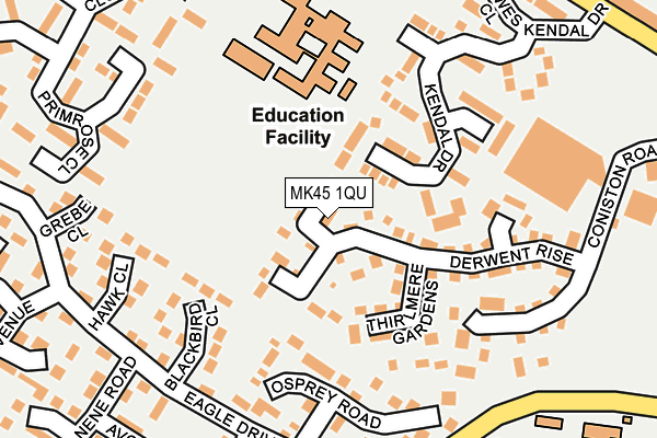 MK45 1QU map - OS OpenMap – Local (Ordnance Survey)