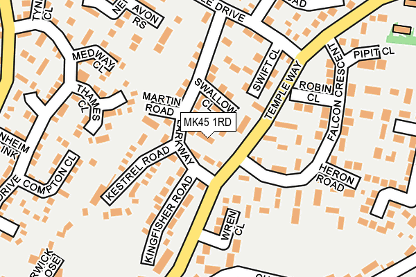 MK45 1RD map - OS OpenMap – Local (Ordnance Survey)