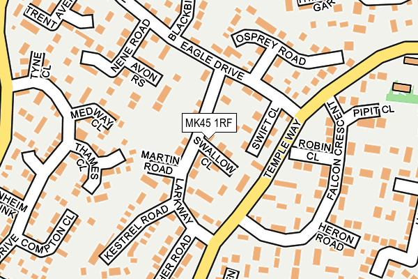 MK45 1RF map - OS OpenMap – Local (Ordnance Survey)