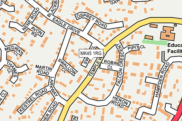 MK45 1RG map - OS OpenMap – Local (Ordnance Survey)