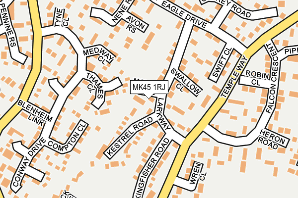 MK45 1RJ map - OS OpenMap – Local (Ordnance Survey)