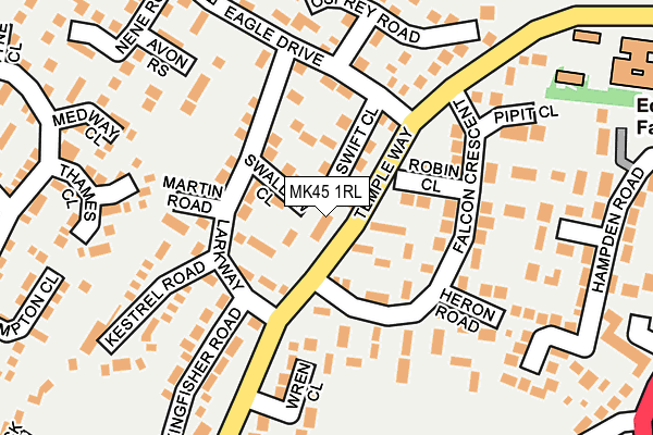 MK45 1RL map - OS OpenMap – Local (Ordnance Survey)