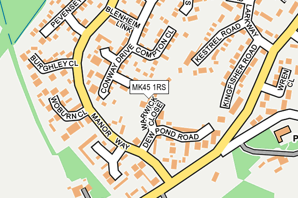 MK45 1RS map - OS OpenMap – Local (Ordnance Survey)