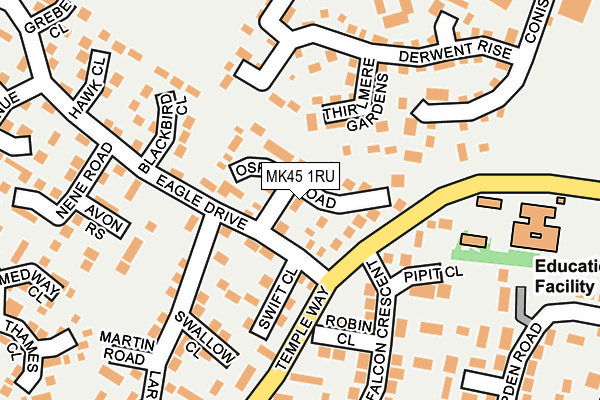 MK45 1RU map - OS OpenMap – Local (Ordnance Survey)