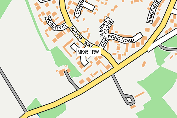 MK45 1RW map - OS OpenMap – Local (Ordnance Survey)