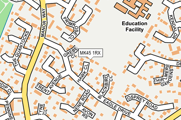 MK45 1RX map - OS OpenMap – Local (Ordnance Survey)