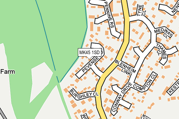 MK45 1SD map - OS OpenMap – Local (Ordnance Survey)