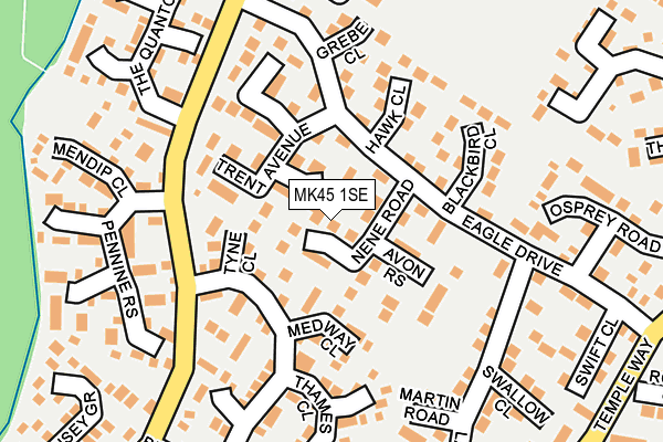 MK45 1SE map - OS OpenMap – Local (Ordnance Survey)