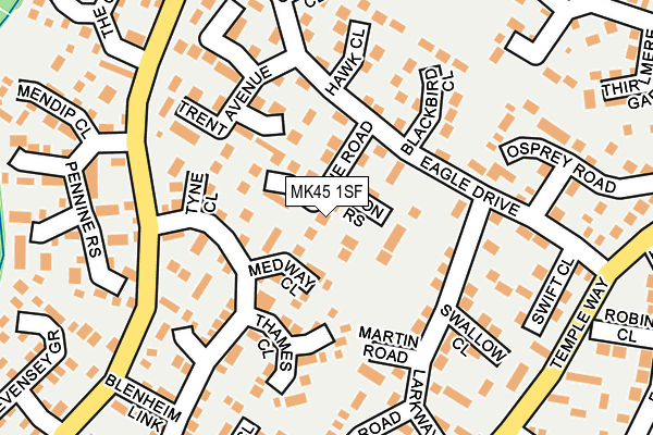 MK45 1SF map - OS OpenMap – Local (Ordnance Survey)
