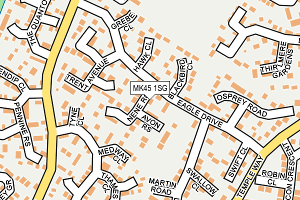 MK45 1SG map - OS OpenMap – Local (Ordnance Survey)