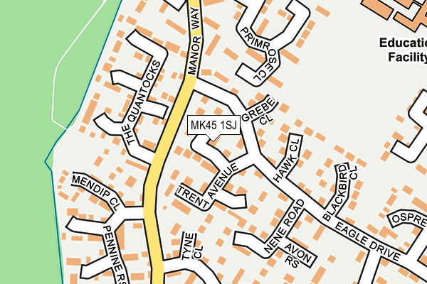 MK45 1SJ map - OS OpenMap – Local (Ordnance Survey)