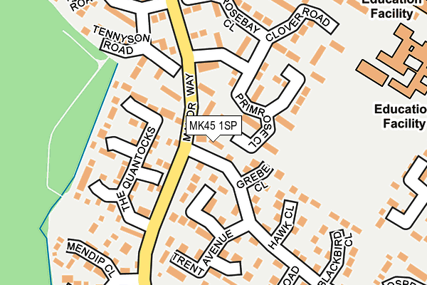 MK45 1SP map - OS OpenMap – Local (Ordnance Survey)