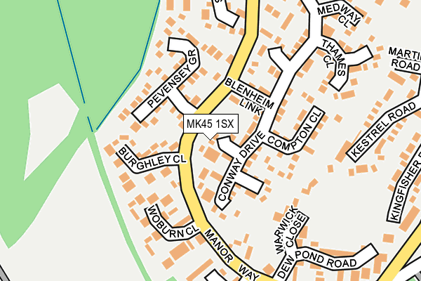 MK45 1SX map - OS OpenMap – Local (Ordnance Survey)