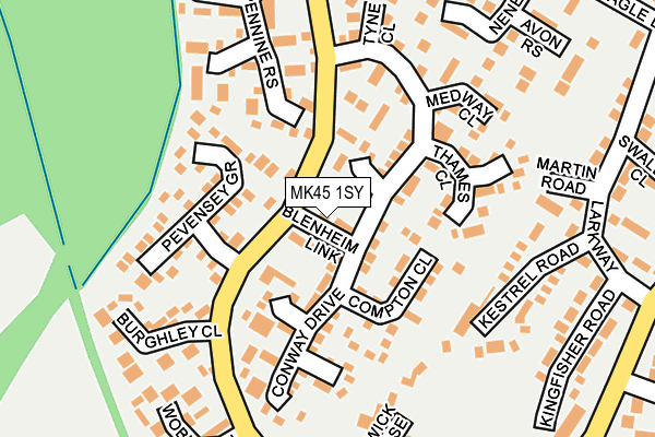 MK45 1SY map - OS OpenMap – Local (Ordnance Survey)