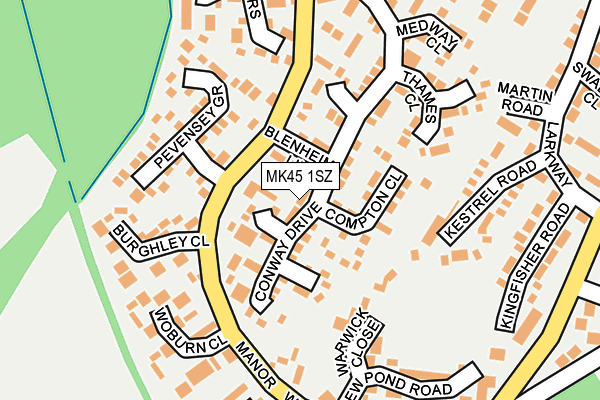 MK45 1SZ map - OS OpenMap – Local (Ordnance Survey)