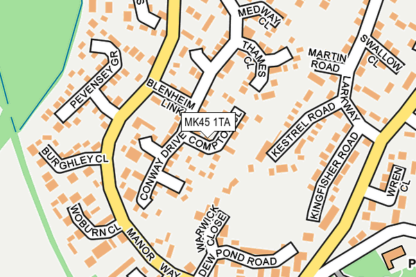 MK45 1TA map - OS OpenMap – Local (Ordnance Survey)