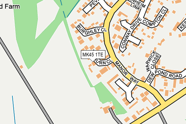 MK45 1TE map - OS OpenMap – Local (Ordnance Survey)