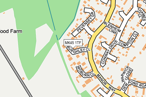 MK45 1TF map - OS OpenMap – Local (Ordnance Survey)