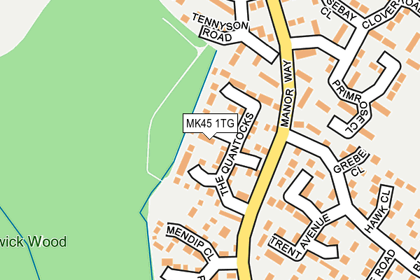 MK45 1TG map - OS OpenMap – Local (Ordnance Survey)