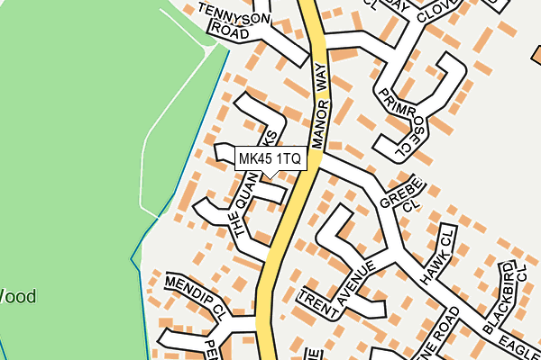 MK45 1TQ map - OS OpenMap – Local (Ordnance Survey)