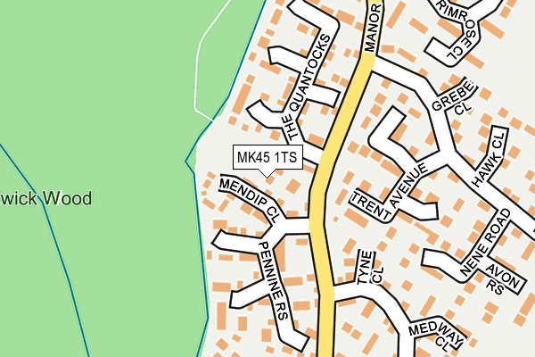 MK45 1TS map - OS OpenMap – Local (Ordnance Survey)