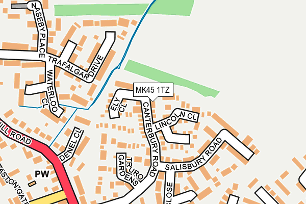 MK45 1TZ map - OS OpenMap – Local (Ordnance Survey)