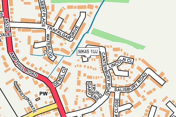 MK45 1UJ map - OS OpenMap – Local (Ordnance Survey)