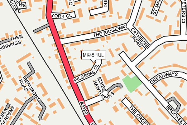 MK45 1UL map - OS OpenMap – Local (Ordnance Survey)