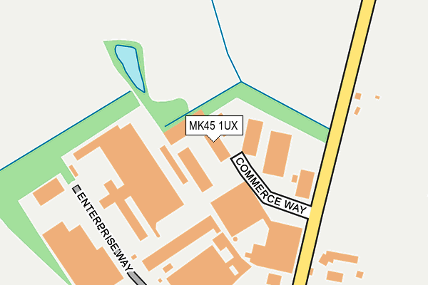 MK45 1UX map - OS OpenMap – Local (Ordnance Survey)