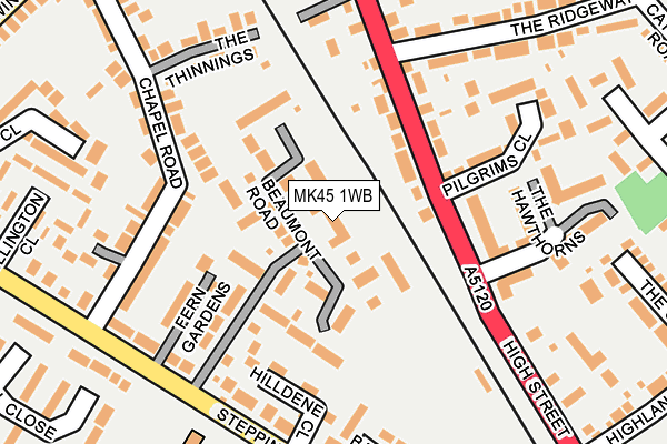 MK45 1WB map - OS OpenMap – Local (Ordnance Survey)