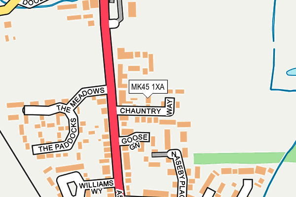 MK45 1XA map - OS OpenMap – Local (Ordnance Survey)