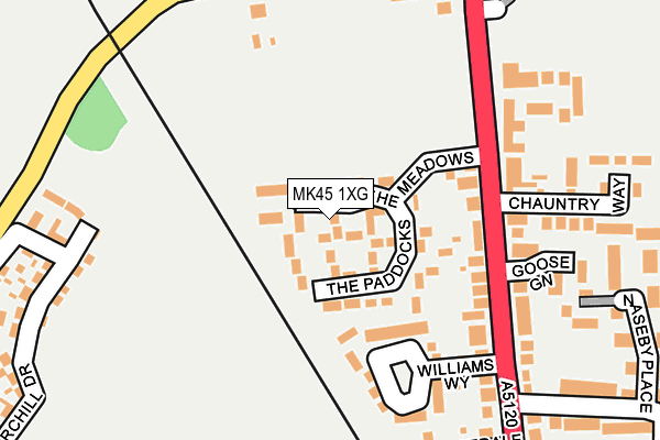 MK45 1XG map - OS OpenMap – Local (Ordnance Survey)