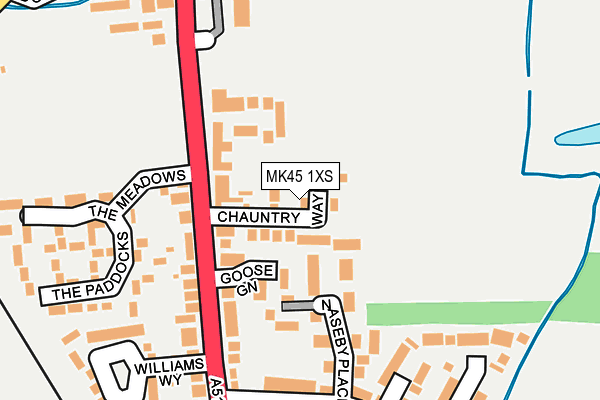 MK45 1XS map - OS OpenMap – Local (Ordnance Survey)