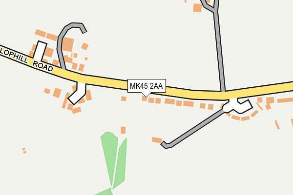 MK45 2AA map - OS OpenMap – Local (Ordnance Survey)
