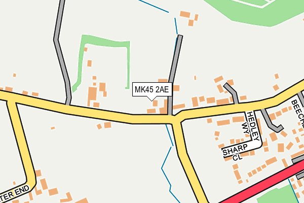 MK45 2AE map - OS OpenMap – Local (Ordnance Survey)