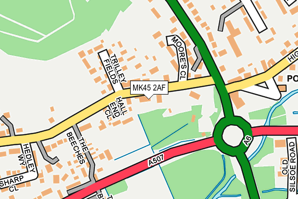 MK45 2AF map - OS OpenMap – Local (Ordnance Survey)